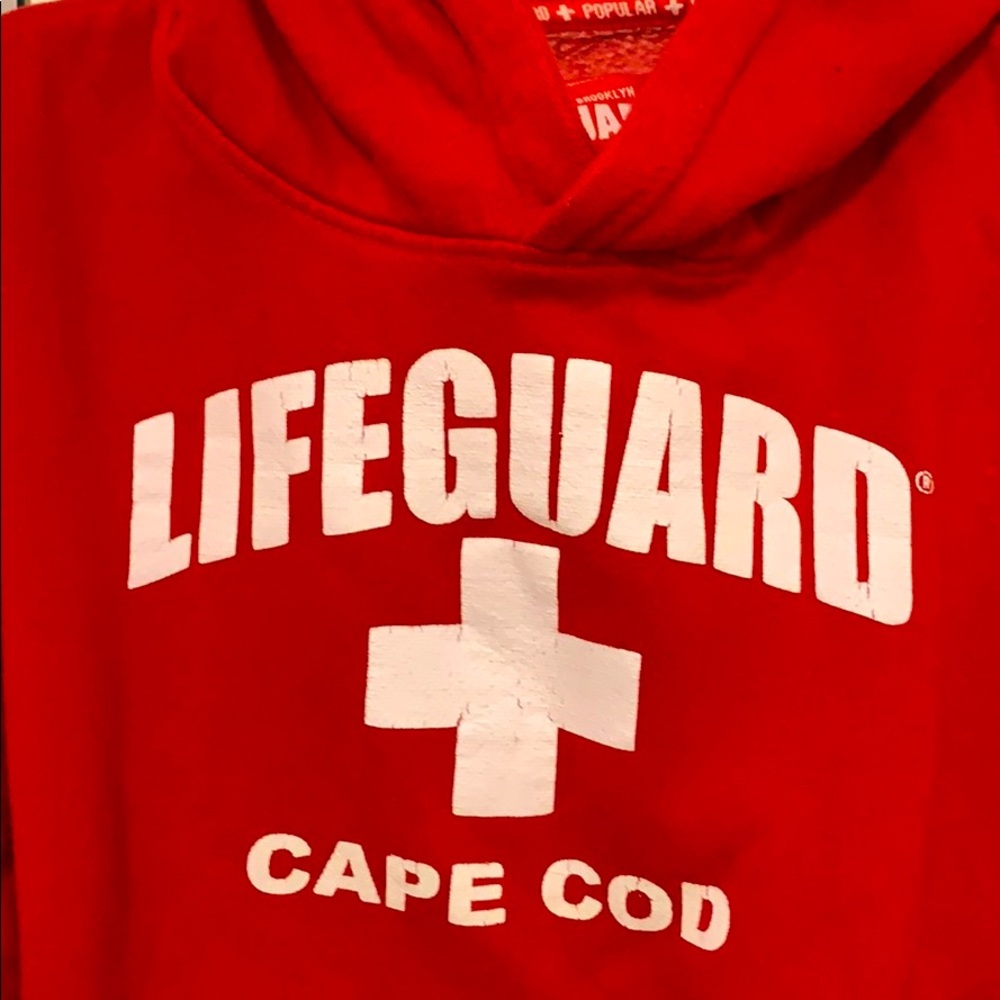 Red Lifeguard sweatshirt L 14-16 girls pre-owned